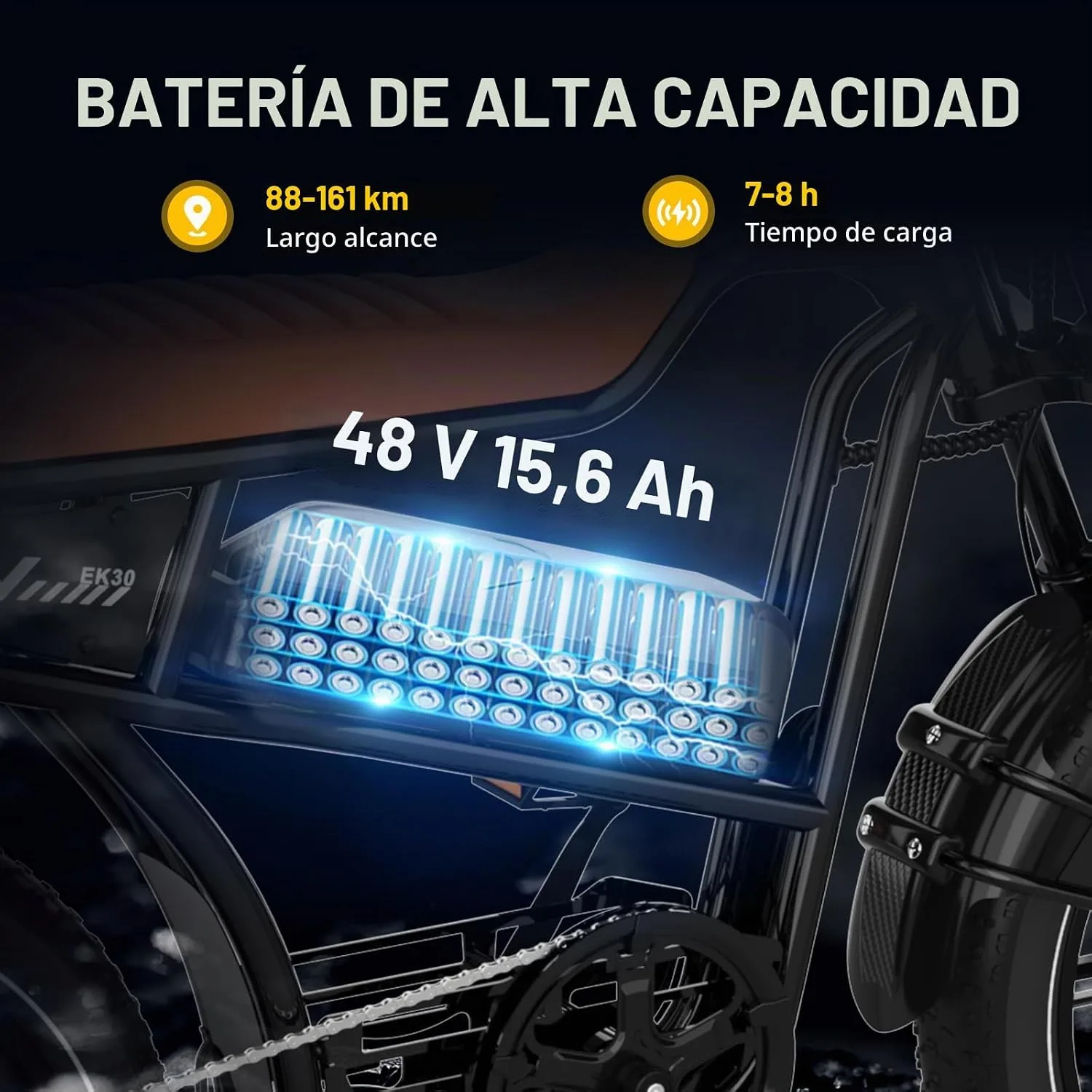 Bicicleta eléctrica EVERCROSS EK30 — vista 3