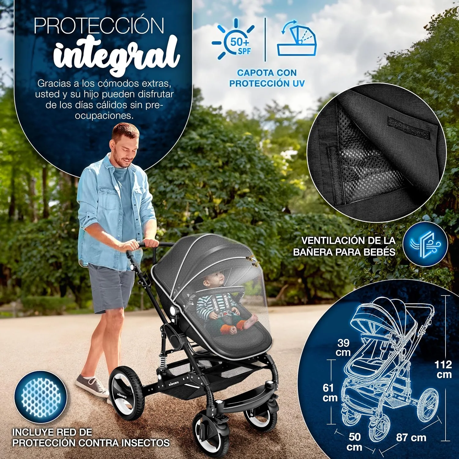 Carrito de bebé Kiduku Carrito 3 en 1 — vista 2