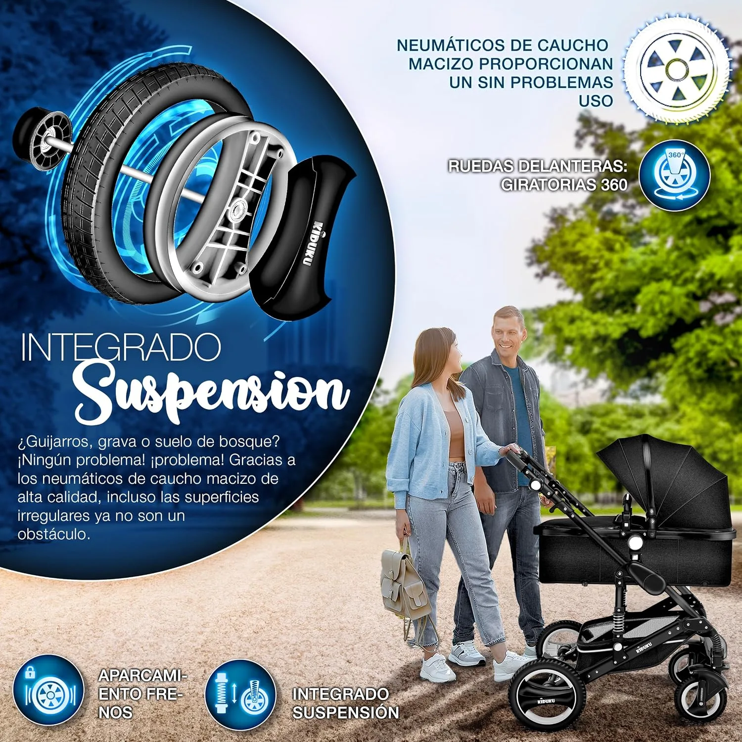Carrito de bebé Kiduku Carrito 3 en 1 — vista 3
