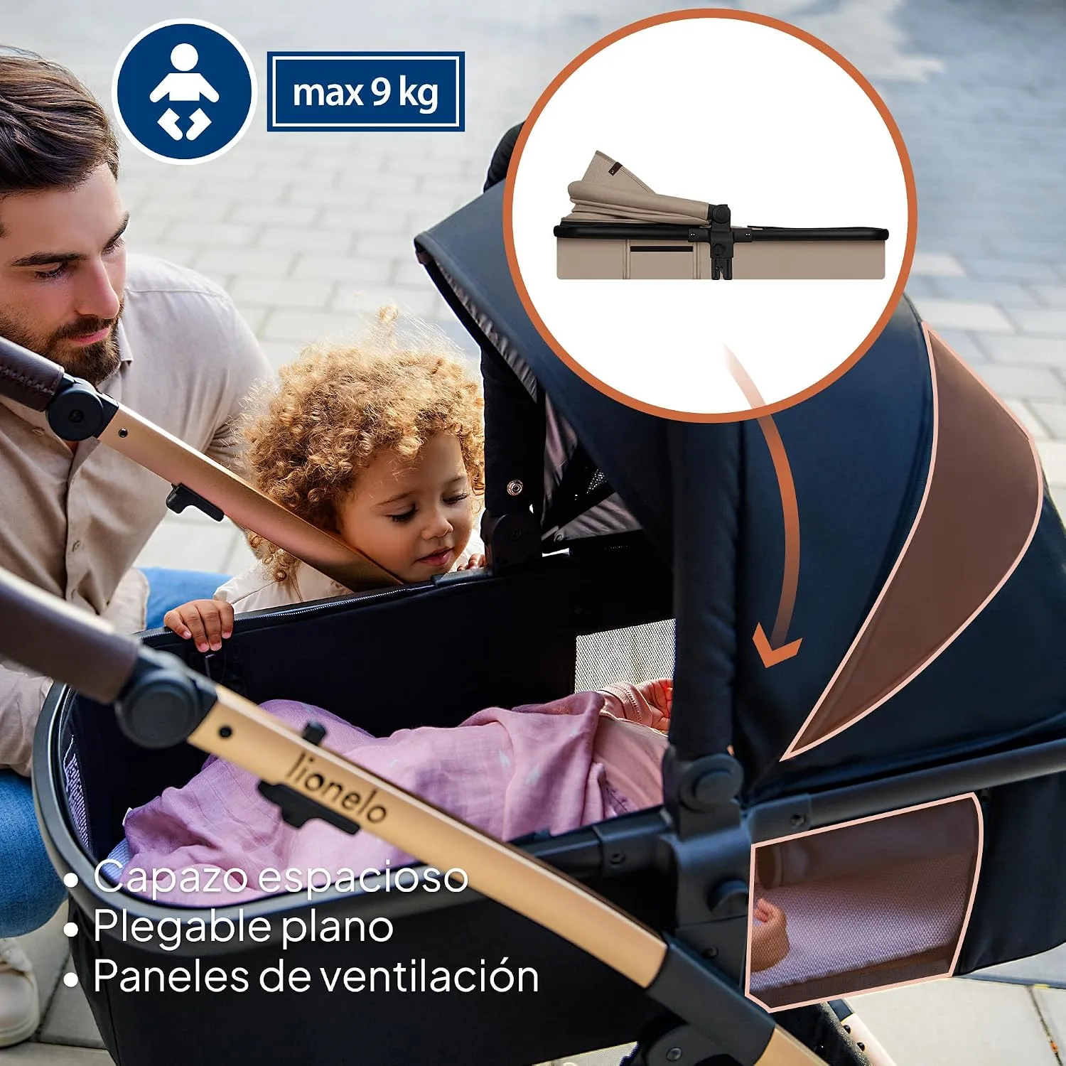 Carrito de bebé Lionelo Amber — vista 3