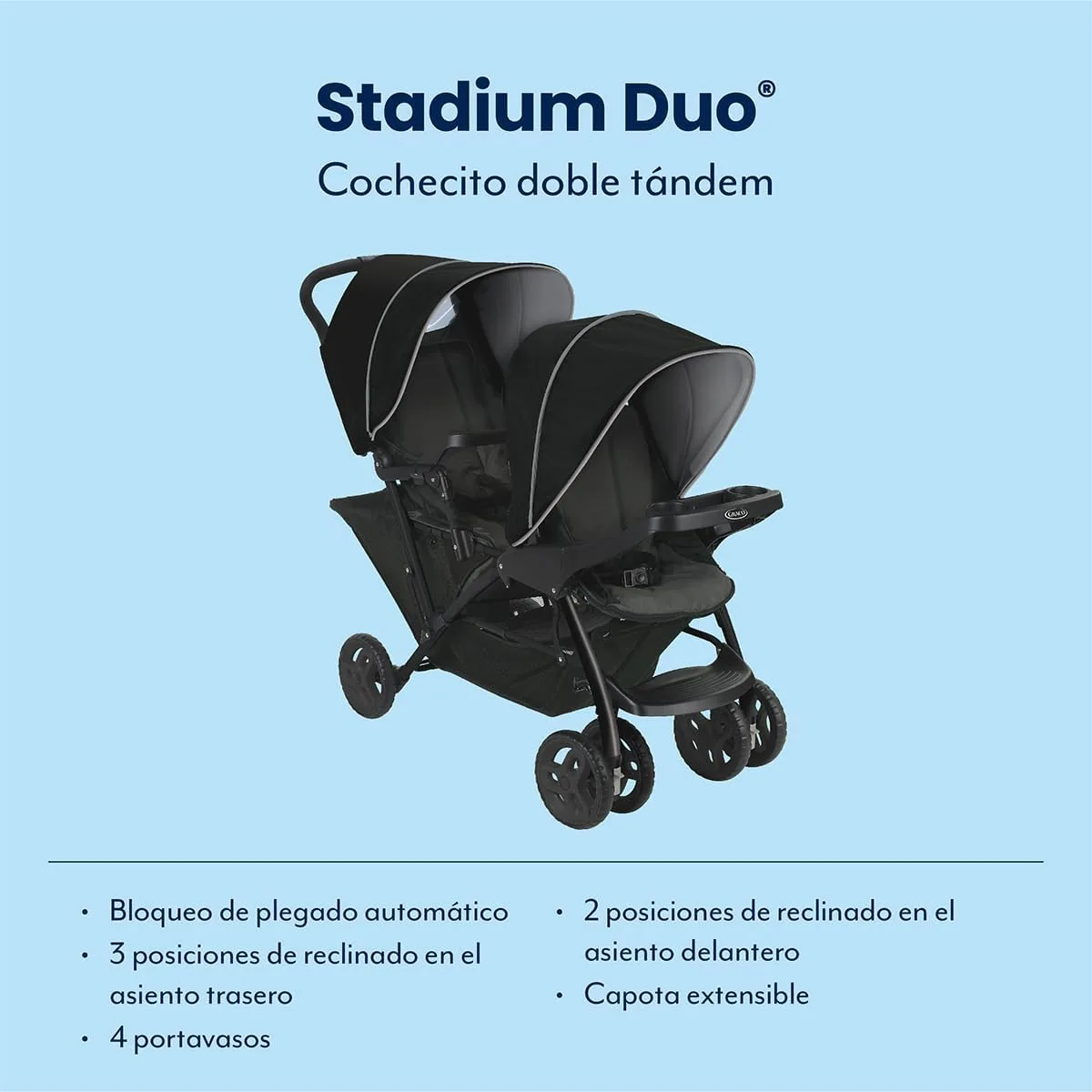 Carrito de bebé Graco Stadium Duo Click Connect — vista 2