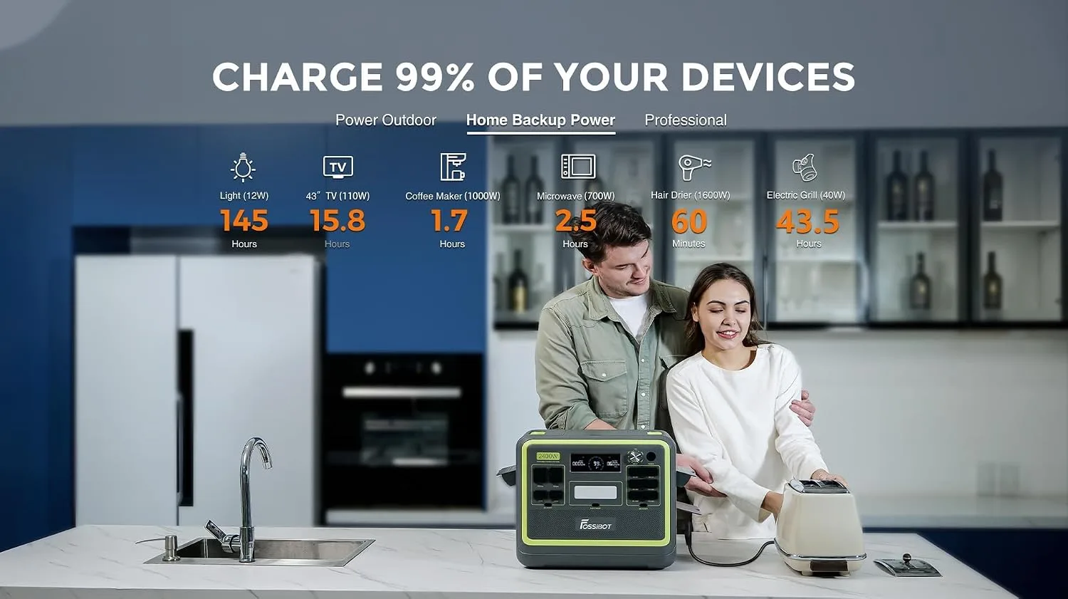 Estación de energía portátil FOSSiBOT F2400 — vista 3