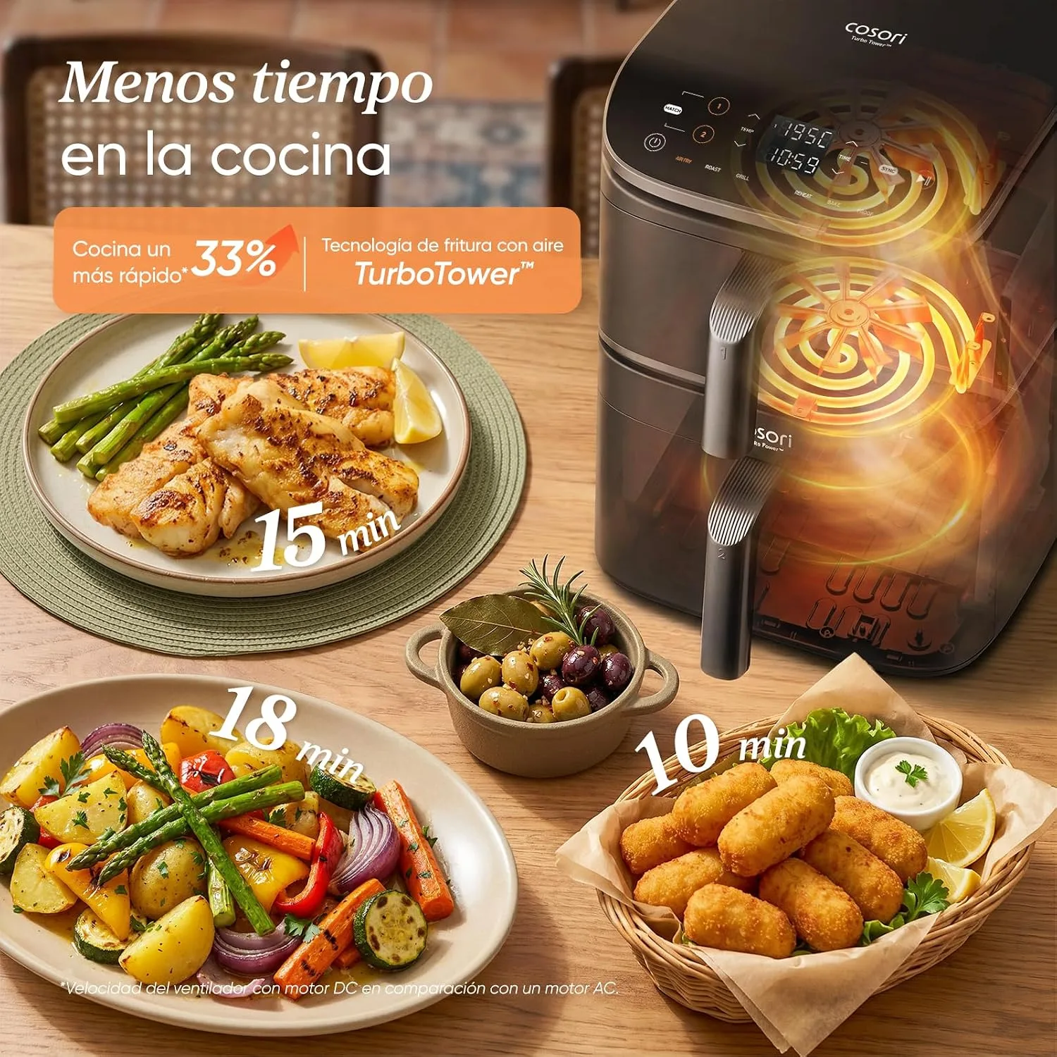 Freidora de aire Cosori Turbo Tower — vista 4