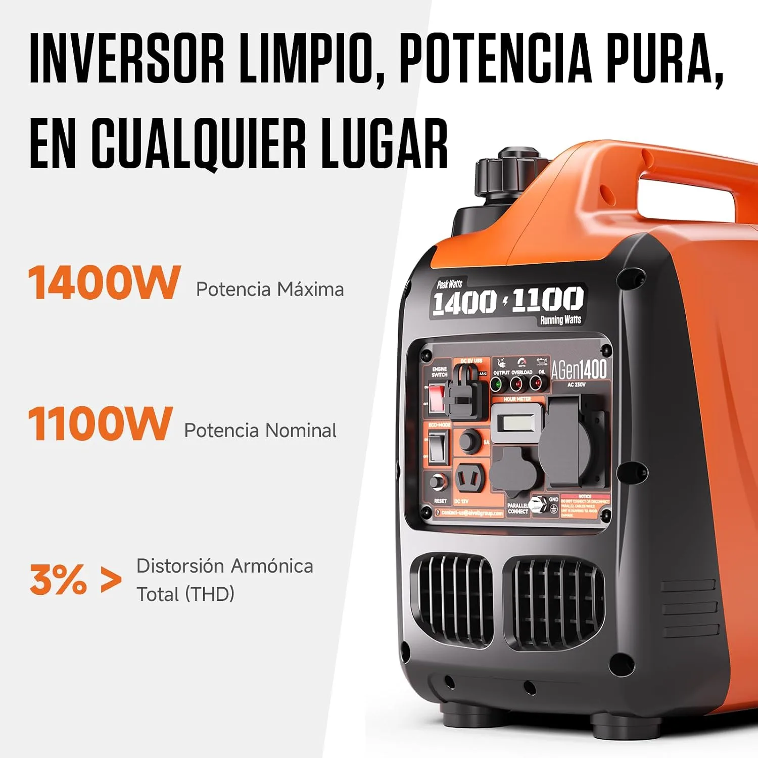 Generador eléctrico AIVOLT Generador Inverter Silencioso 1400W — vista 3