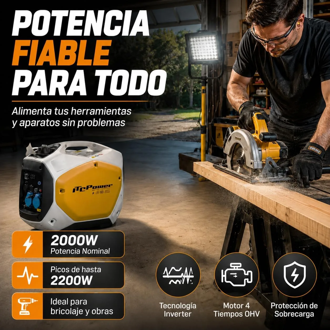 Generador eléctrico ITCPower IT-GG22I Generador Inverter 2200W — vista 2