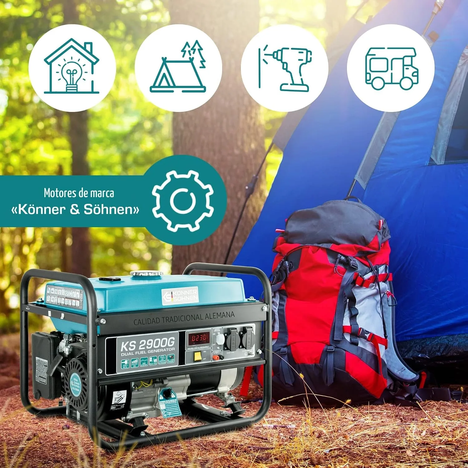 Generador eléctrico Könner & Söhnen KS 2900G Dual Fuel — vista 3