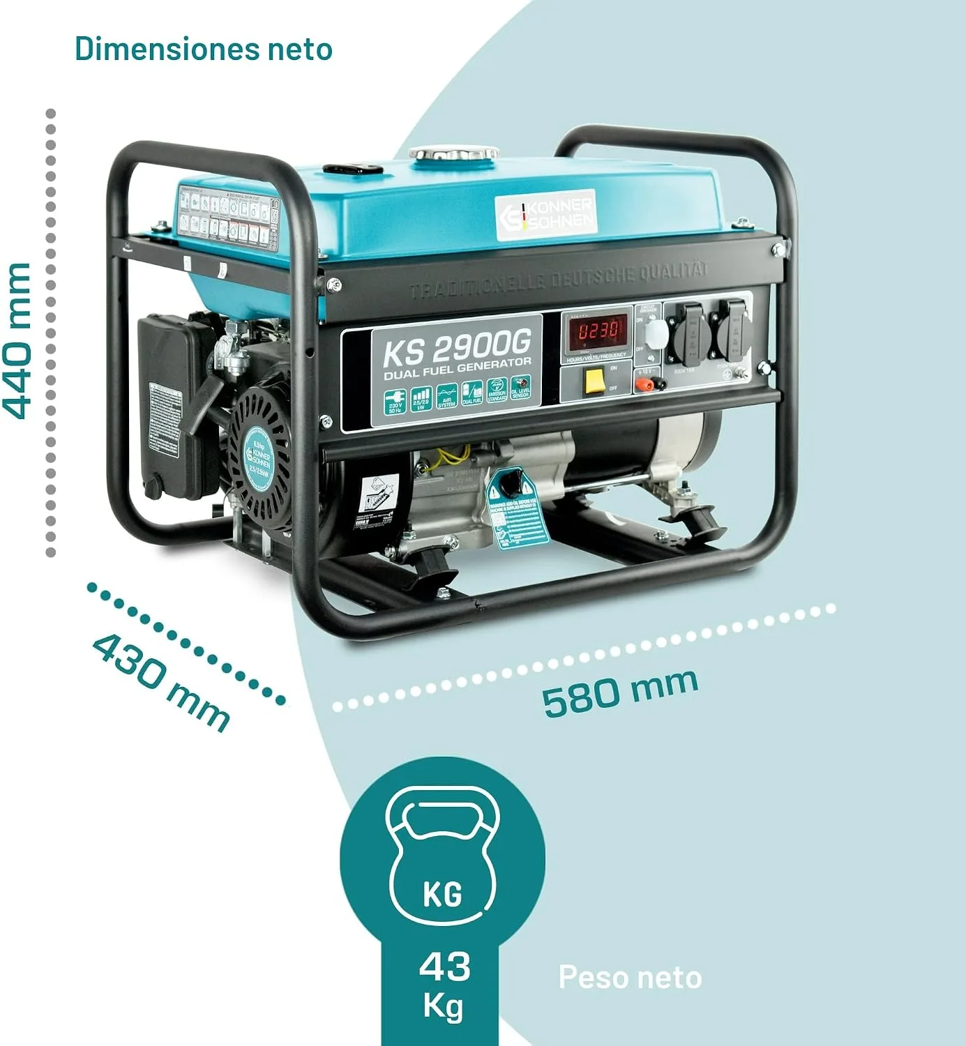 Generador eléctrico Könner & Söhnen KS 2900G Dual Fuel — vista 4