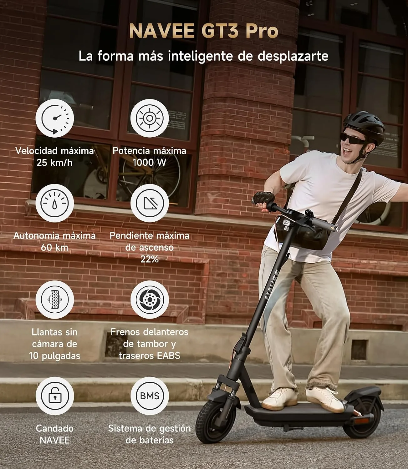 Patinete eléctrico NAVEE GT3 Pro — vista 4