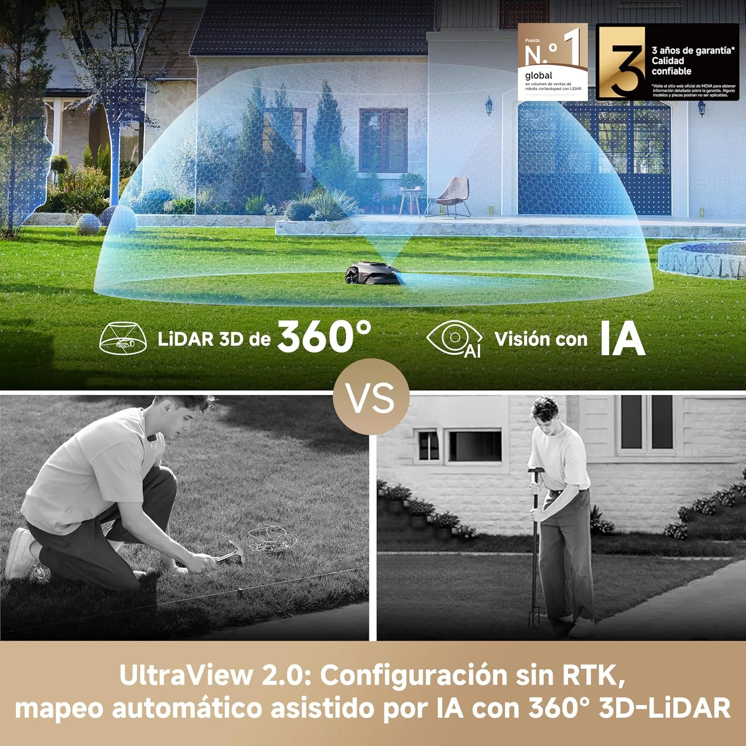 Robot cortacésped MOVA LiDAX Ultra 800 — vista 2