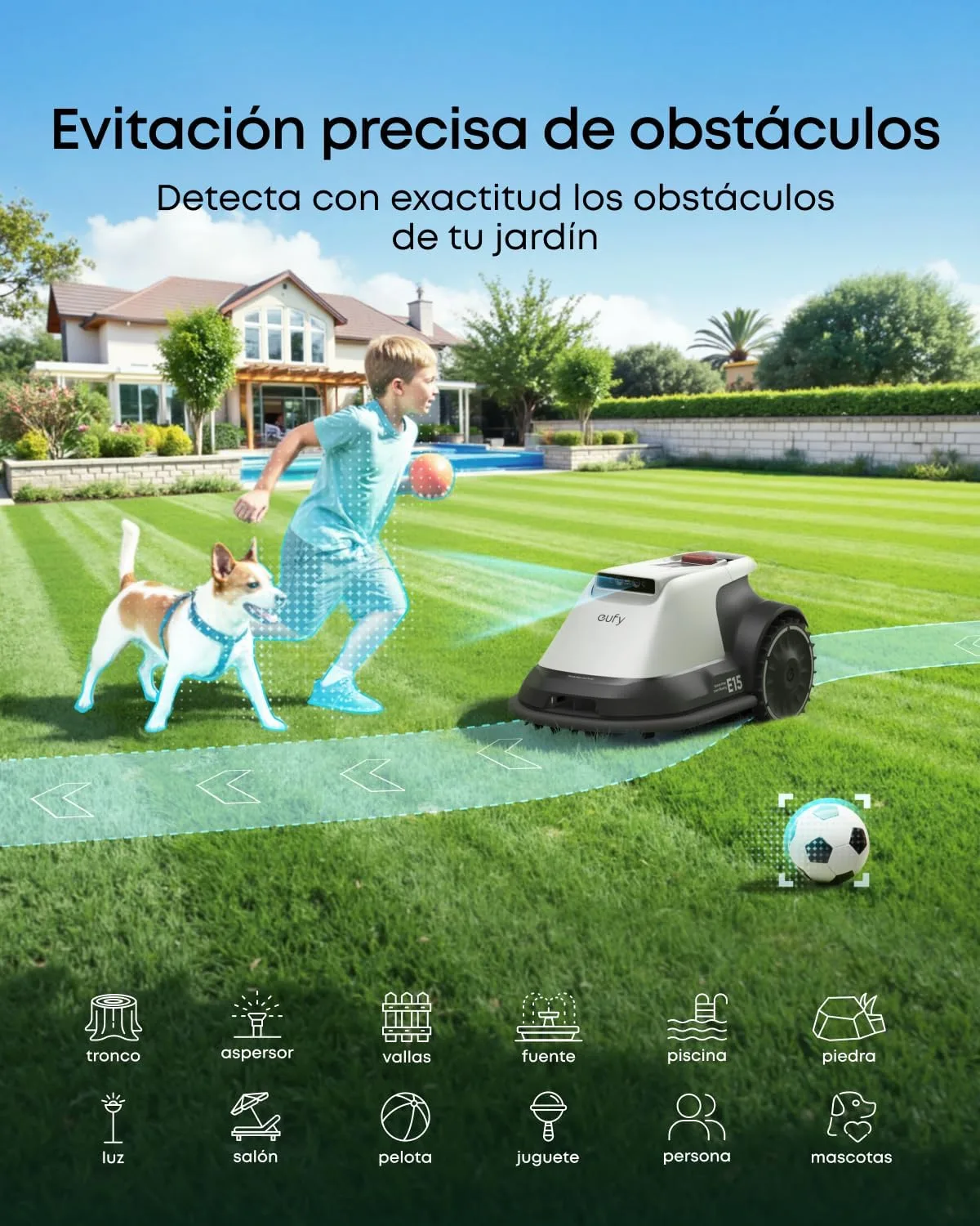 Robot cortacésped eufy E15 — vista 3