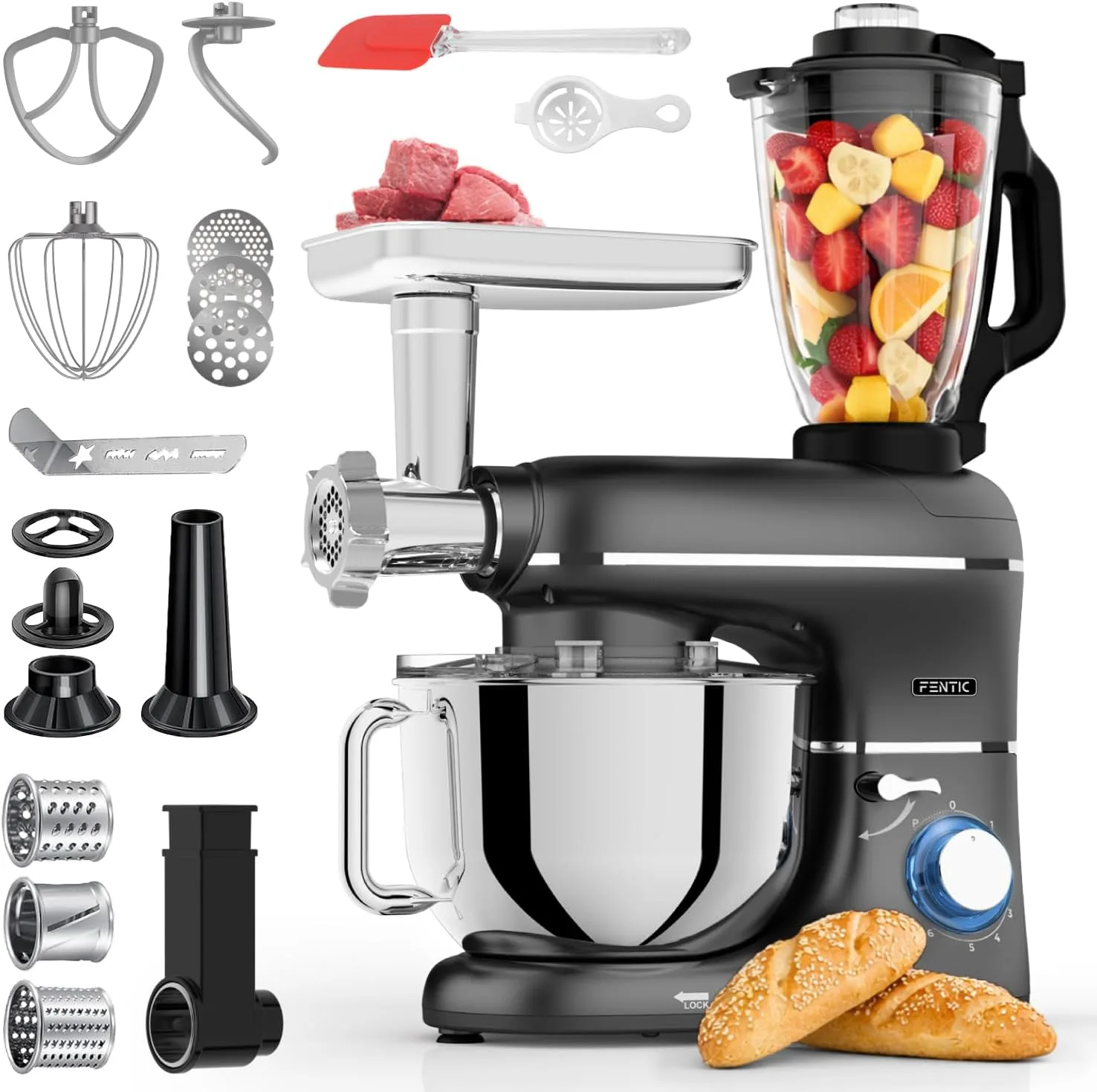Robot de cocina Fentic Batidora Amasadora 6 en 1