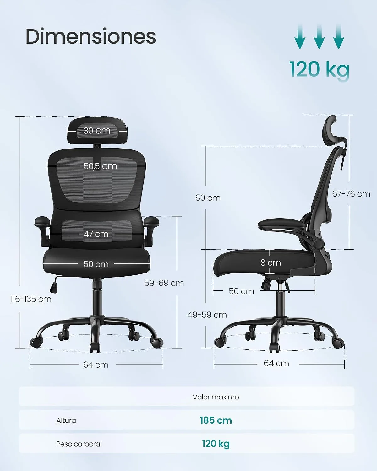 Silla de oficina SONGMICS OBN041 — vista 2