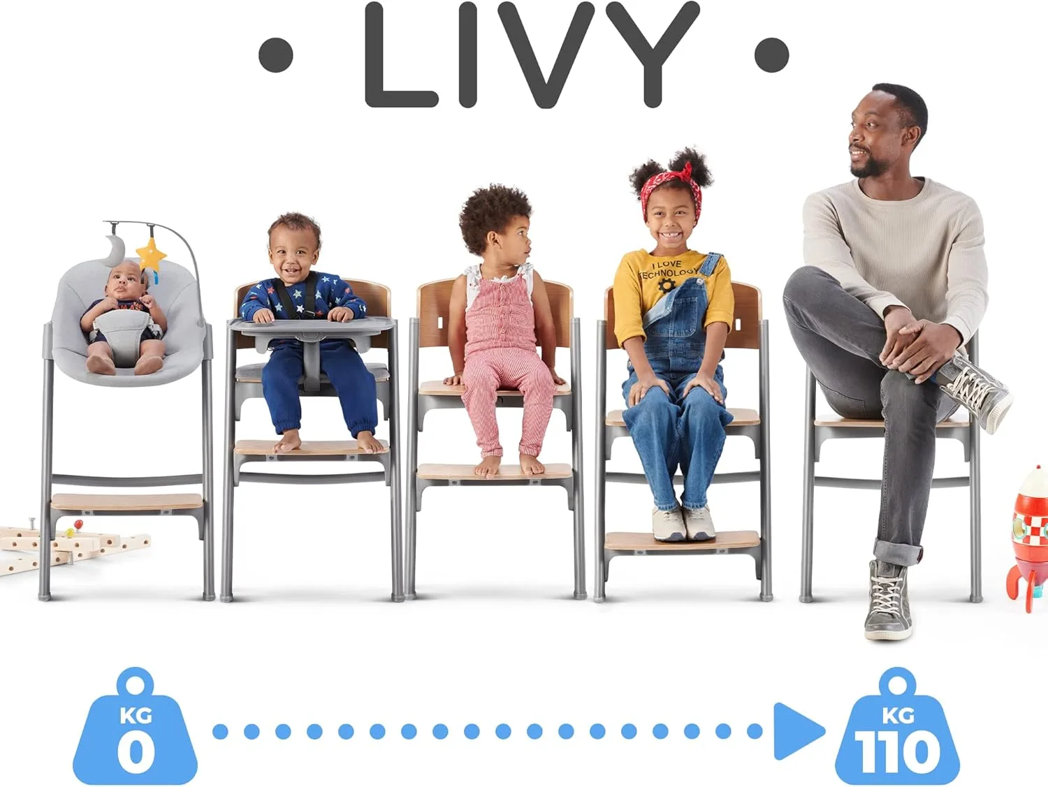 Trona Kinderkraft LIVY + Hamaca CALMEE — vista 2